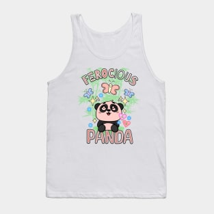 Panda For Kids Ferocious Sweet Panda Japanese Style Bamboos Tank Top